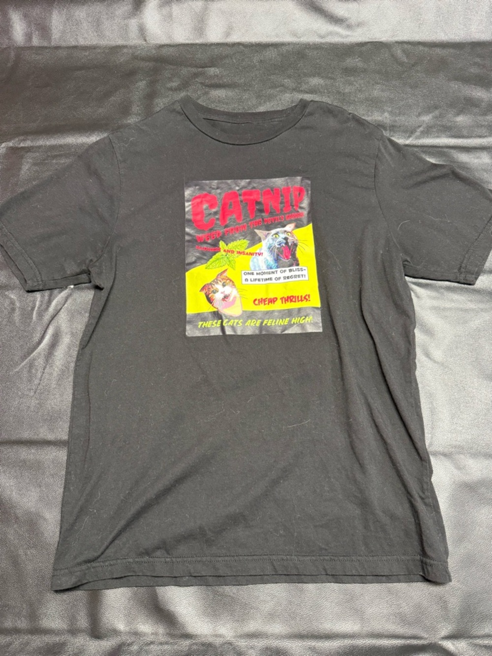Catnip Graphic Tee - Black with Red & Yellow Print